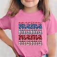 thumbnail image 2 of Zpanxa T-Shirts d'Été pour Filles Imprimé de la Fête de l'Indépendance Col Rond Manches Courtes Haut Polyester Spandex 5-6 Ans, 2 of 6