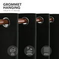 thumbnail image 2 of ZOPZO Blackout Curtains with Grommets Room Darkening Thermal Insulated Curtains Small Window Curtains 55x54 inch Black 2 Panels, 2 of 9