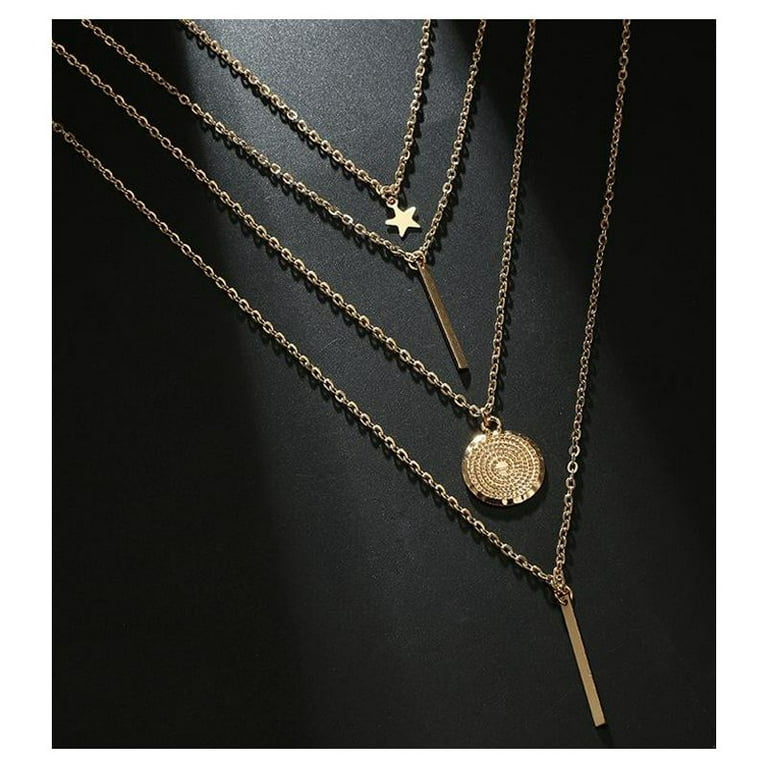 SEXY SPARKLES Multilayer Layered Layer Long Necklaces Chain for Womens  Jewelry 