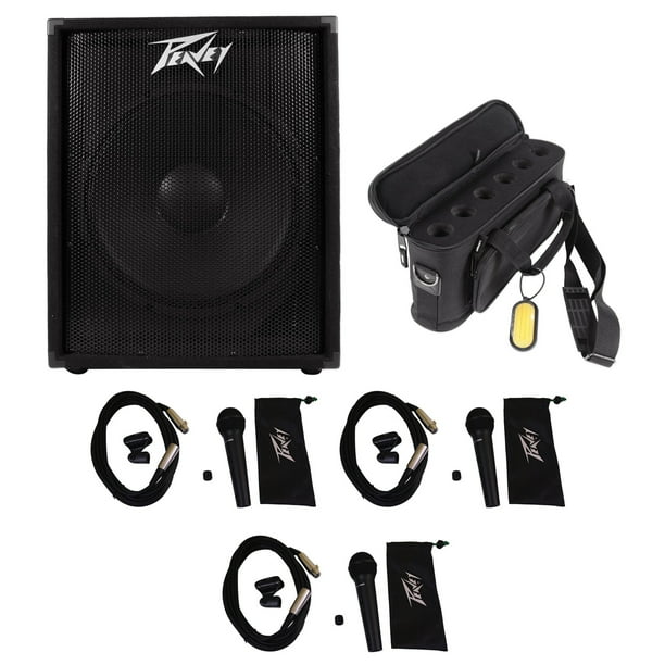 Peavey PV 118D PV118D 18" 300w Powered Class D Subwoofer+(3) Mics