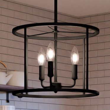 Elegant Walnut Farmhouse Chandelier with 5 Bulbs