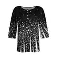 thumbnail image 6 of Mlqidk Plus Size Tshirts for Women Cute Womens Size 4x Tops Button Henley Shirts Womens 3/4 Sleeve Tops Dressy Casual Floral Graphic Tees 4x Womens Plus Size Clothes Black L, 6 of 6