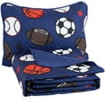 thumbnail image 3 of Football Baseball Print Teen/Kids Quilt Set Basketball Sports Fan Design Blue Twin Size Toddler Quilt for Toddler Bed Soccer Theme Quilted Bedspread Coverlet Pillow Sham(Football, Twin), 3 of 3