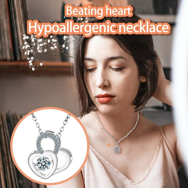 Collar para mujer, joyería para mujer, collar lujoso con corazón centelleante y cadena de cristal palpitante, regalo de San Valentín, collares de moda.