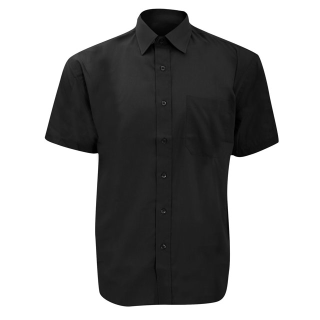 Russell Collection Chemise Popeline à Manches Courtes en Poly-Coton Entretien Facile pour Hommes