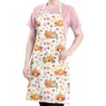 thumbnail image 5 of Fall Pumpkins Leaves Pattern Apron-Garden Aprons for Women with Pockets-Cotton Linen Waterproof Kitchen Cooking Gardening Aprons Adjustable for Kitchen,Cooking,BBQ and Salon 33"x27", 5 of 7