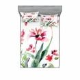 thumbnail image 2 of Ambesonne Floral Fitted Sheet & Pillow Sham Set, Watercolor Pastel Boho, Twin, Multicolor, 2 of 3