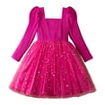 thumbnail image 5 of Gubotare Girls Fall Clothes Toddler Girl Dress Girls Dresses Long Sleeve Casual Fall Dresses for Kids Size 4T 5T(Hot Pink,4-5 Years), 5 of 6