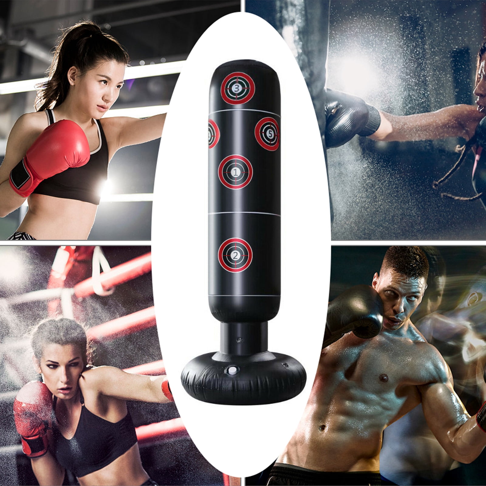 Free Standing Punching Bag, TWSOUL Heavy Duty Target Stand Punch Bags/Excellent Dummy For Boxing/Kick Boxing/Mixed Martial Arts/MMA Training Equipment