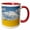 Red/White, variant on 3drose, Denmark, Jutland, Odum, Blooming Rapeseed Field in Spring, 11oz Two-tone Yellow Mug