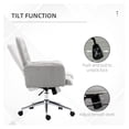 thumbnail image 5 of Drevy Modern -Back Tufted Velvet Home Office Desk Chair with Adjustable Height, Swivel Adjustable Task Chair with Padded Armrests, Light Grey, 5 of 8