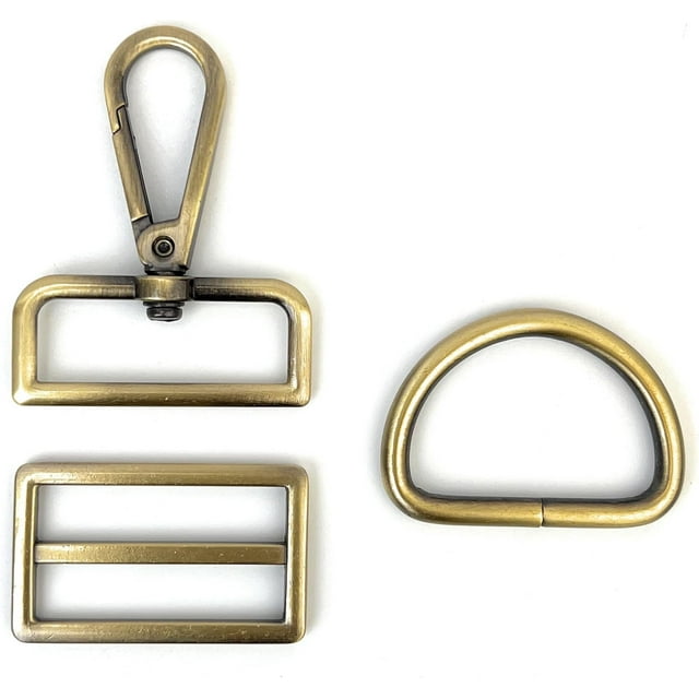 15 Pcs Purse Hardware Heavy Duty Swivel Snap Hooks D Rings for Purse and Tri-glide Slide Buckles for Bag Making