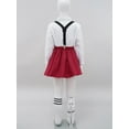 thumbnail image 5 of TiaoBug Kids Girls Uniform Set Short / Long Sleeve Bow Tie Blouse with A-Line Mini Pleated School Type A Burgundy 110, 5 of 7
