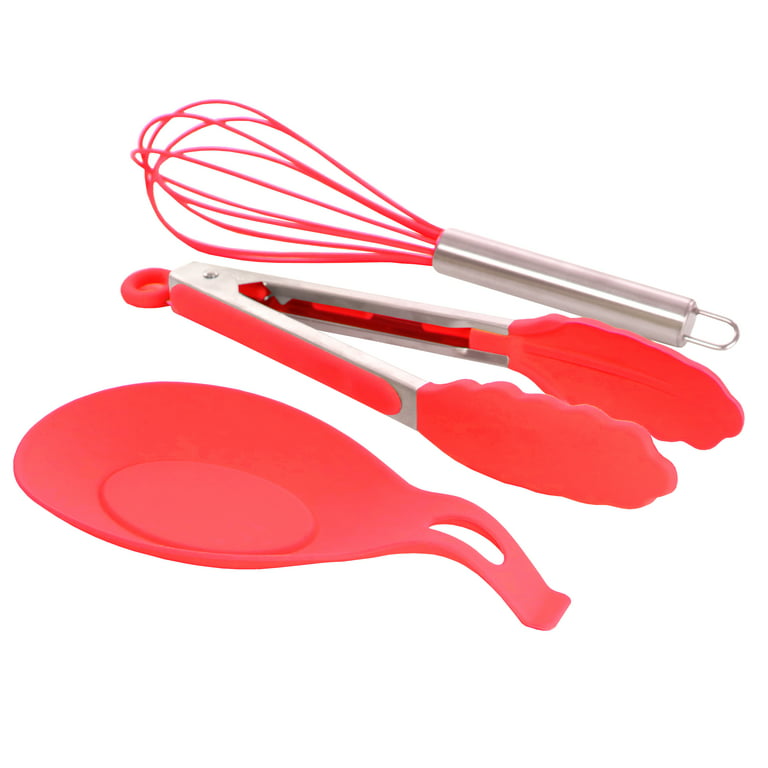 MegaChef Mint Green Silicone and Wood Cooking Utensils, Set of 12 - 9884594
