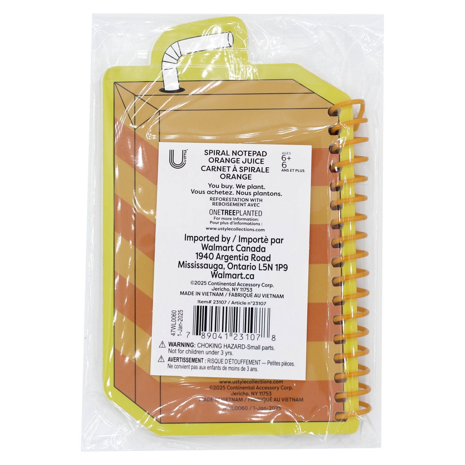 U Style Mini Notepad, 50 Sheets - Orange Juice