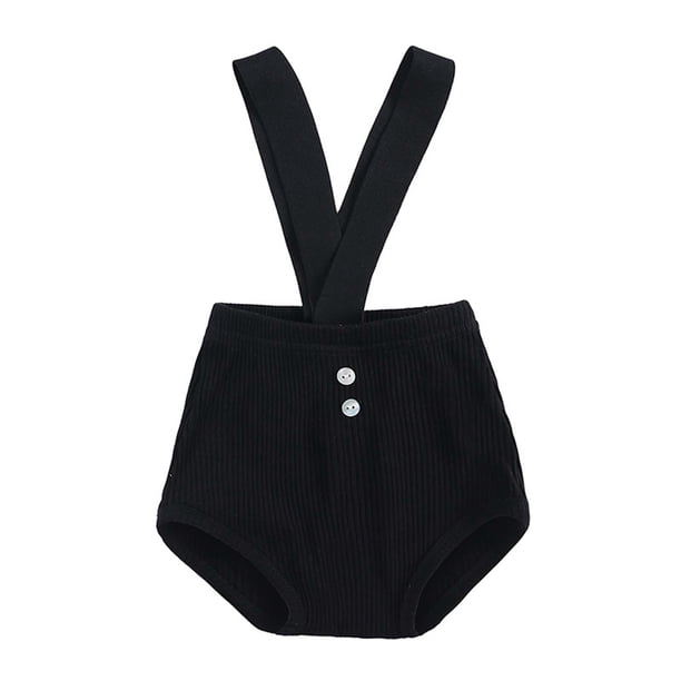 Body De Bebé Canastilla Onesies Para Niños Pequeños, Bolso Con Tirantes De Dos Hebillas Para Niñas, Pantalones De Pedo, Pantalones De Mono, Pantalones Negros Odeerbi LM103-5077