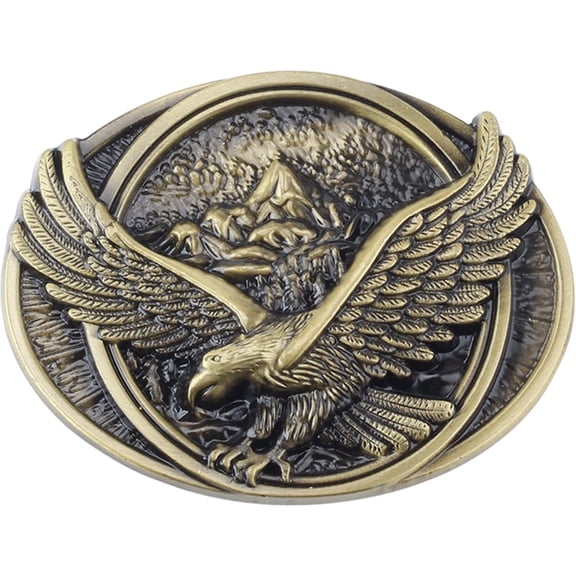 Western Belt Buckles 3D Eagle Engraved Metal Belt Buckle Cowboy Cowgirl Oval Buckle for Women Men's Belt