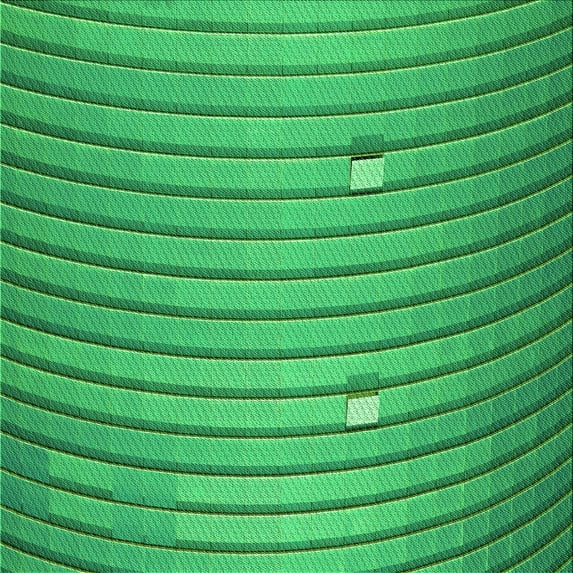 Ahgly Company Indoor Square Patterned Neon Green Area Rugs, 7' Square