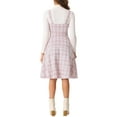 thumbnail image 3 of Vestido de tweed sin mangas de INSPIRE CHIC para mujeres, escote cuadrado, pinafore en línea A, L Rosa, 3 of 6