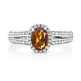 thumbnail image 2 of Gem Stone King 925 Sterling Silver Orange Red Madeira Citrine Gemstone Ring (1.00 Cttw, Oval 7X5MM, Size 9), 2 of 5