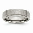 thumbnail image 1 of Grey Titanium Ring Band Wedding Ridged Comfort Edge 6mm Satin and Polished, 1 of 6