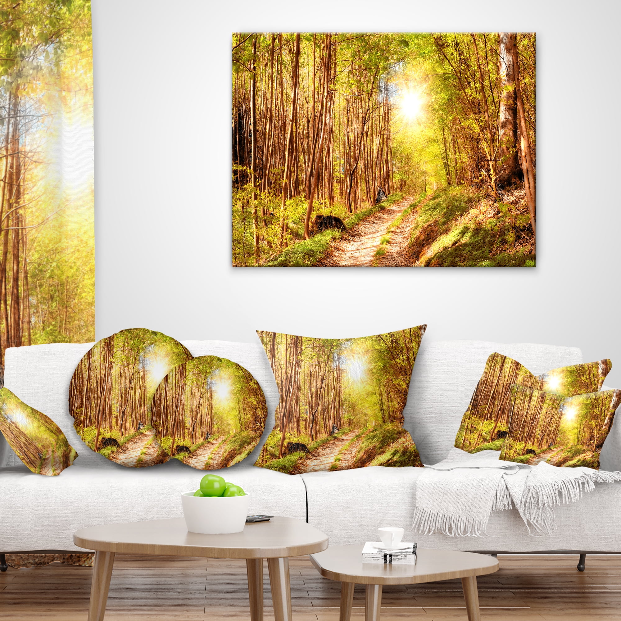 Designart Autumn in Denmark - Photography Landscape Printed Throw Pillow - 12x20