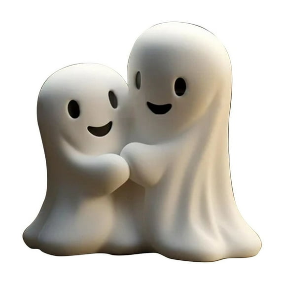 HOUGE Halloween 2025 Ghost Statue Hug Each Other Cute Resin Ghost Spooky Home Tabletop Decorations for Indoor Outdoor