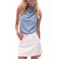 thumbnail image 3 of Women's Tank Tops Halter Draped Front Backless Womens Summer Tops Elegant Camisole Tops Blue M, 3 of 6