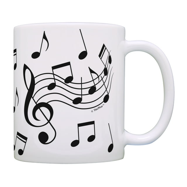ThisWear Music Lovers Gifts Music Notes Mug Music Themed Gift Music Related Gifts Music Teacher