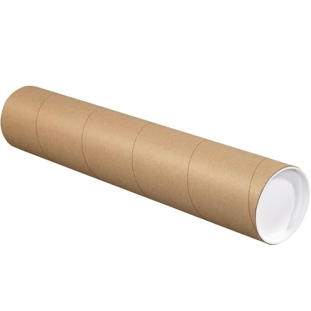 Choice Shipping Supplies Mailing Tubes with Caps, 4" x 48", Kraft, 15/Case