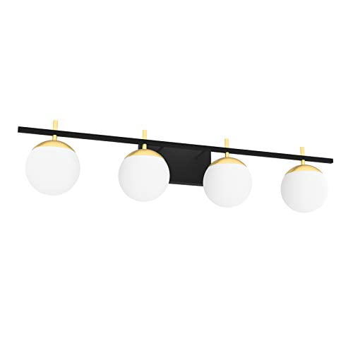 Ralbay Mid Century Modern Wall Light Fixture 4 Milky Glass Bathroom Vanity Lights Over Mirror Black Golden For Exclude Bulb Com - Mid Century Modern Bathroom Vanity Light Fixture Ralbay Mid Century Modern Wall Light Fixture 4 Milky Glass Bathroom Vanity Lights Over Mirror Black Golden For Exclude Bulb Com - Mid Century Modern Bathroom Vanity Light Fixture