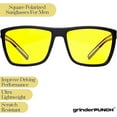 thumbnail image 3 of Grinderpunch Night Vision Yellow Lens Glasses Anti Glare Driving Sun Glasses Polarized, 3 of 11