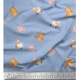 thumbnail image 1 of Soimoi Poly Georgette Fabric Circle,Pig & Sheep Kids Printed Craft Fabric by The Yard 52 Inch Wide, 1 of 3