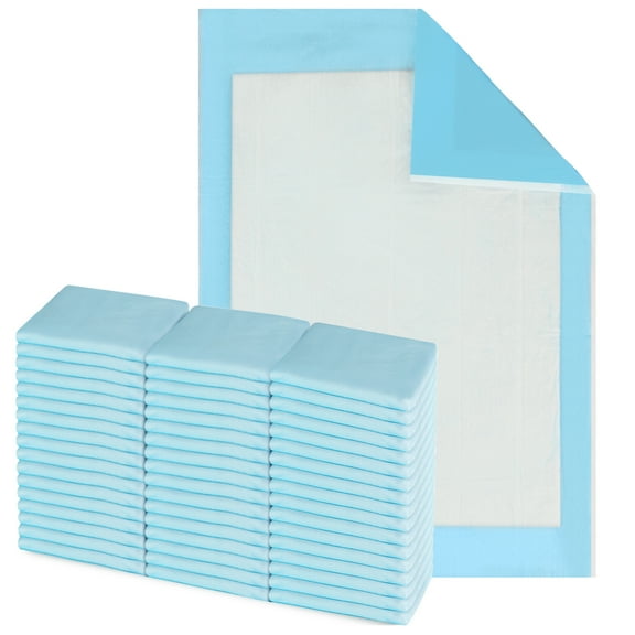 HALYARD Premium Disposable Underpads, 17 x 24 Inches Chux Pads - Light Blue, Pack of 50 - Incontinence Bed Pads for Adults with Airlaid Core for Moisture and Odor Control
