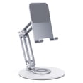 thumbnail image 1 of Baohd 360掳 Desk Phone Holder Foldable Tablet Stand Swivel Base for Home Universal Support Desktop Bracket Smartphone Mount for Outdoor Travel Silver, 1 of 9