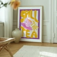 thumbnail image 6 of Spill the tea - pink and yellow - Illustration Quote Typography Humor Pop Art Modern Art Kitchen Decor Oak Framed Wall Art Print 16 x 20 inches, 6 of 12