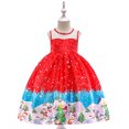 thumbnail image 1 of Vestido infantil Ropa navideña Mono estampado para niña Vestido de princesa, 1 of 6