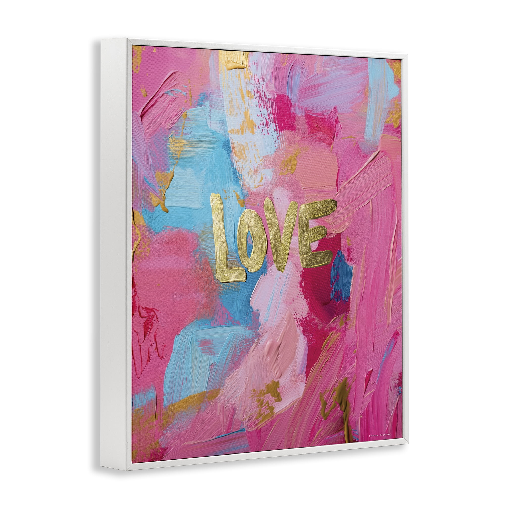 Stupell Industries Glam Love In Motion White Framed Giclee Art, design by Svetlana Aleynikova