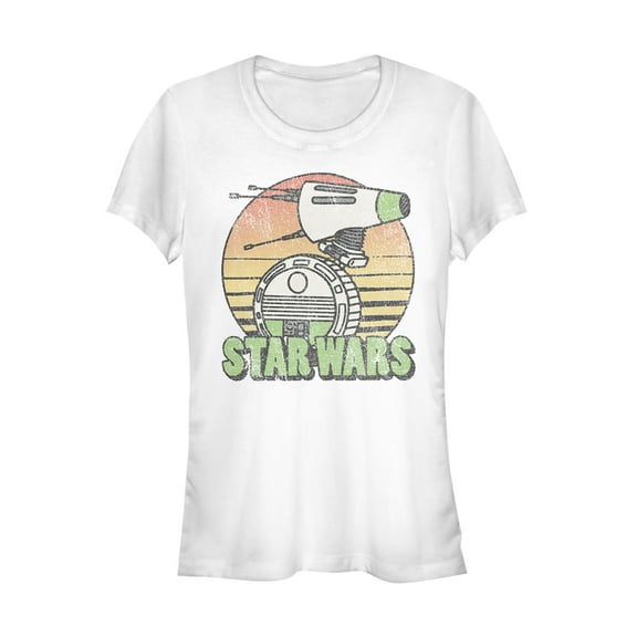 Junior's Star Wars: The Rise of Skywalker Retro D-0 Sunset Graphic Tee White Small