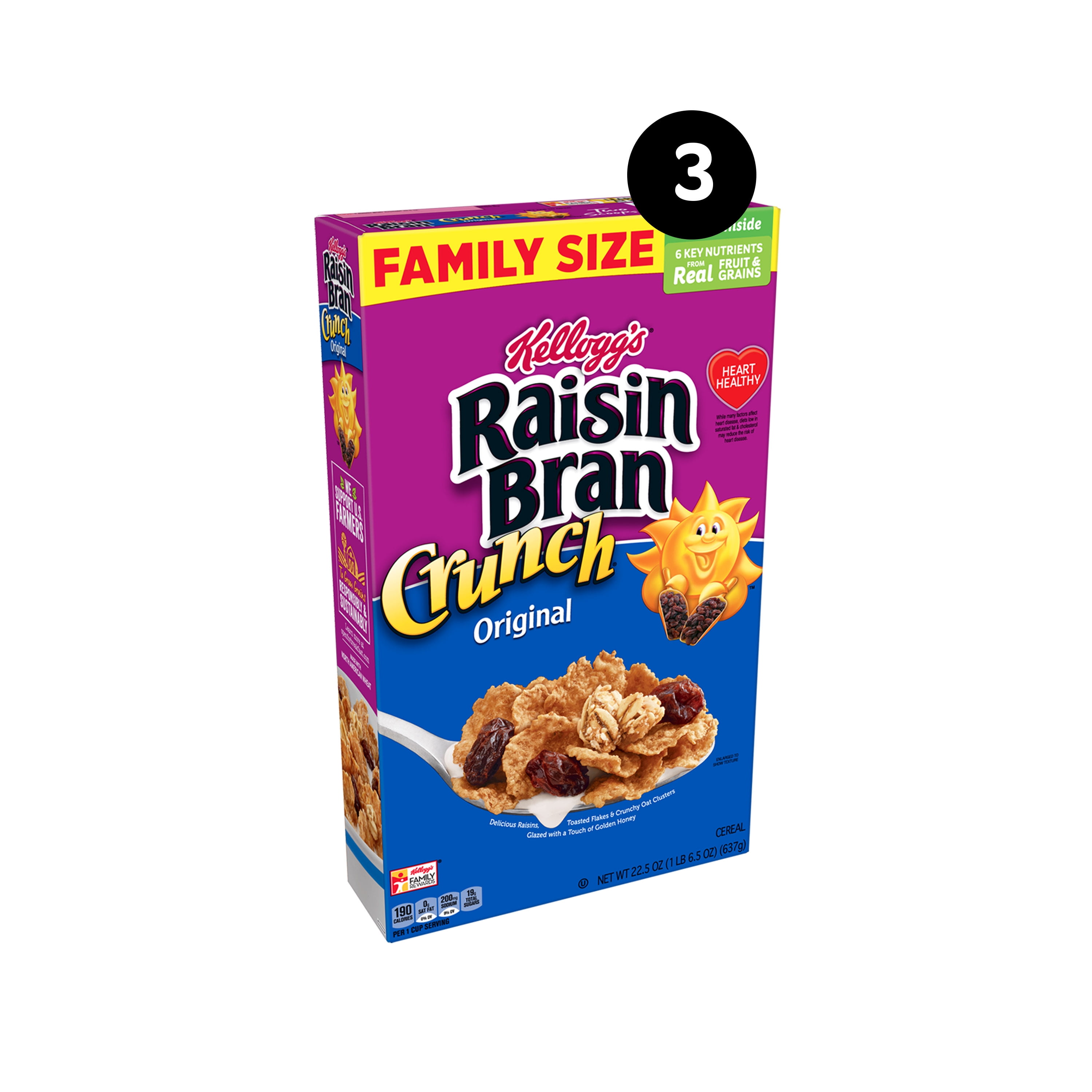 Kellogg's Raisin Bran Crunch Breakfast Cereal 67.5 oz 3 ct