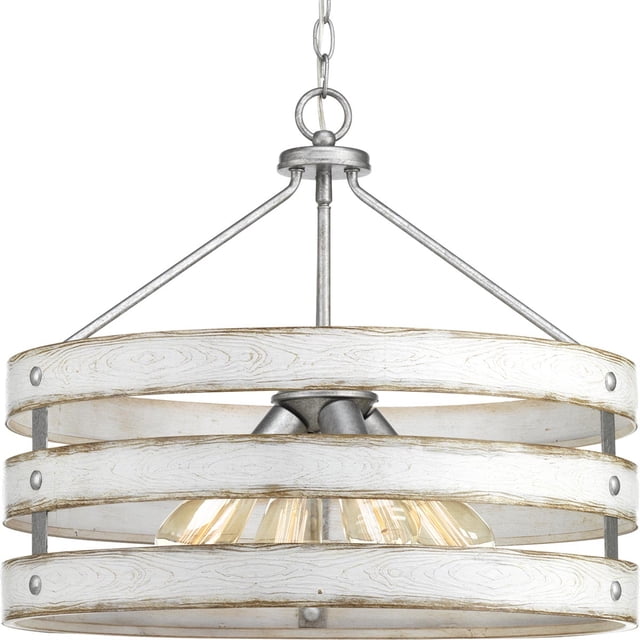 Progress P500023-141 Gulliver 4-Light 22" Galvanized Pendant Ceiling Light