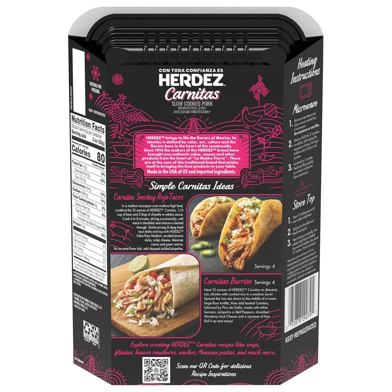 carlos asadaです。 他の方は購入をお控えください。 HERDEZ Fully Cooked Entree Pork Carnitas, 15 oz Microwaveable Tray