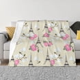 thumbnail image 3 of Throw Blanket for Couch, Eiffel flower Towers Super Soft Fuzzy Comfy Warm Throw Blanket, Cuteness Lightweight Cozy Plush Flannel Blanket & Throws for Sofa and Bed All Season, 3 of 5