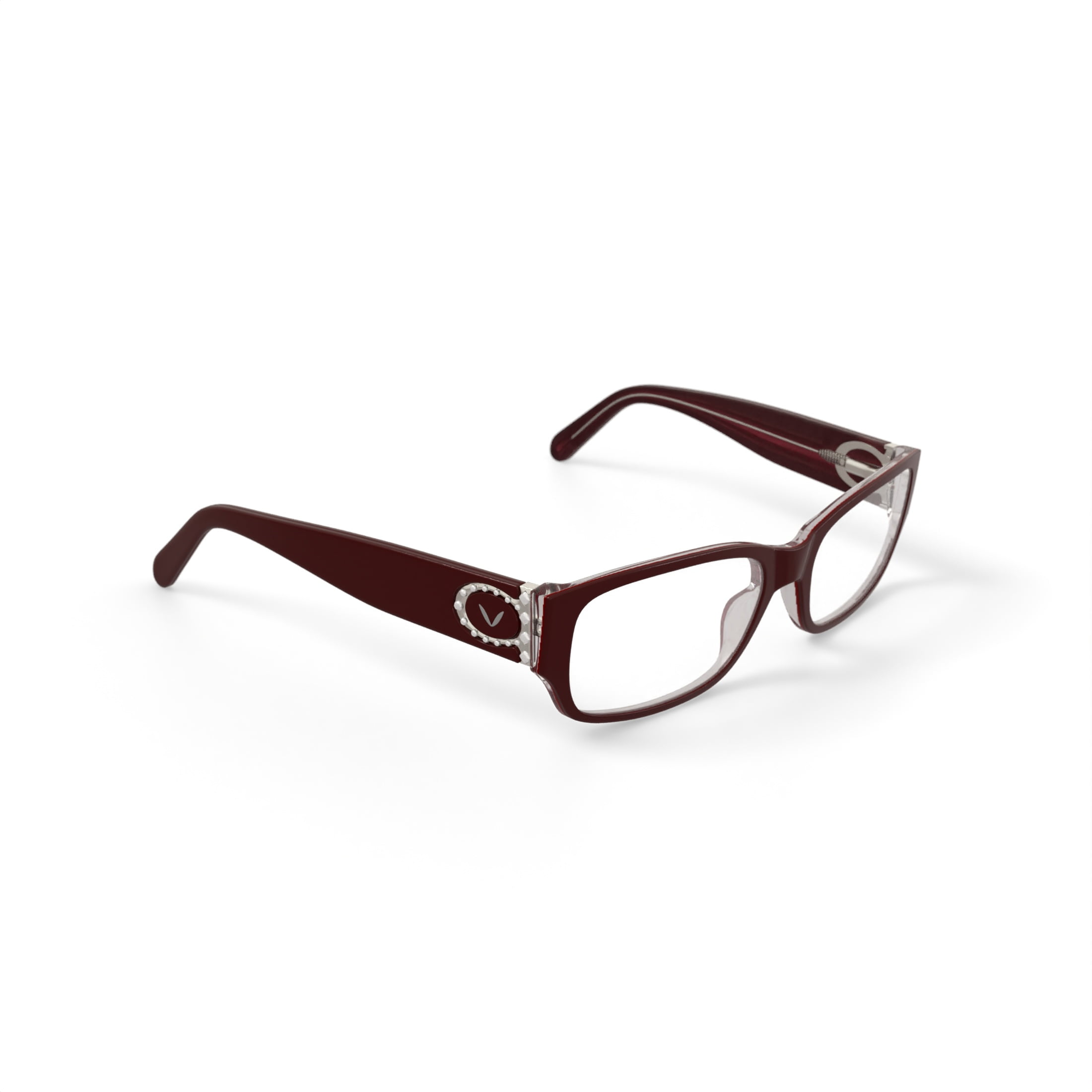 Vendela Women's V1001 Rectangular Prescription Eyeglasses with Case, Cherry Red