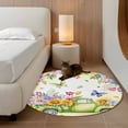 thumbnail image 2 of Small Round Rug 3Ft Washable Non-Slip, Spring Truck Flowers Circle Area Rugs for Living Room Bedroom, Watercolor Floral Butterflies Yellow Indoor Floor Mats Carpet Runner for Home Decor, 2 of 8