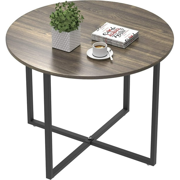 Glorysunshine Wood Round 23 5 Inch, Industrial Round Coffee Table Ashwood Modern Home Decor