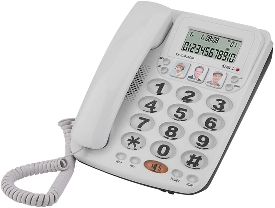 Corded Telephone, Home Landline Corded Phone with Speakerphone &Caller ID,2line Corded