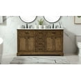 thumbnail image 2 of Elegant Decor Americana 60" Wood Double Bathroom Vanity in Light Gray, 2 of 7