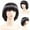 Black, variant on Fashion Synthetic Mushroom Head BOB Wig, Mushroom Head, Synthetic Hair, 6 Inch, Adjustable Cap, Natural Look, Soft Touch, No Shed, Party, Daily Use, 15cm, Brown, Black, 1B#