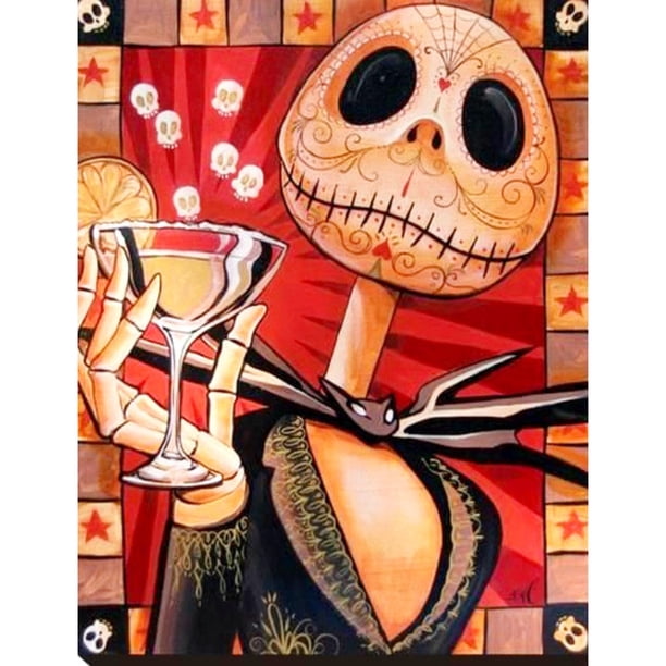 Wdftyju Calavera taladro completo mosaico redondo diamante pintura DIY Kit hogar diamantes de imitación imagen Wdftyju 5sx4ld3dw3mr7tx9
